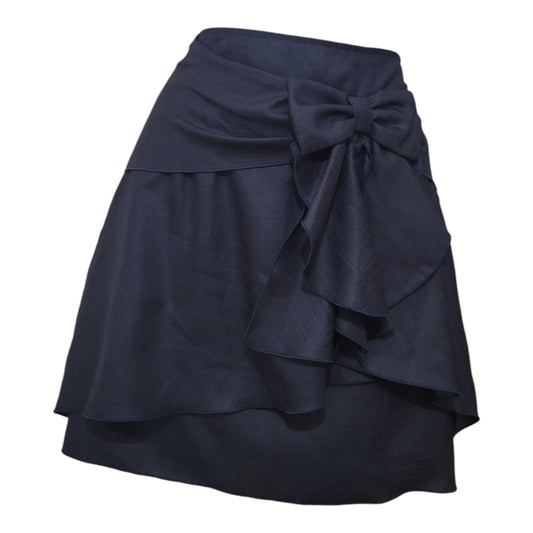 Navy Ribbon Skirt