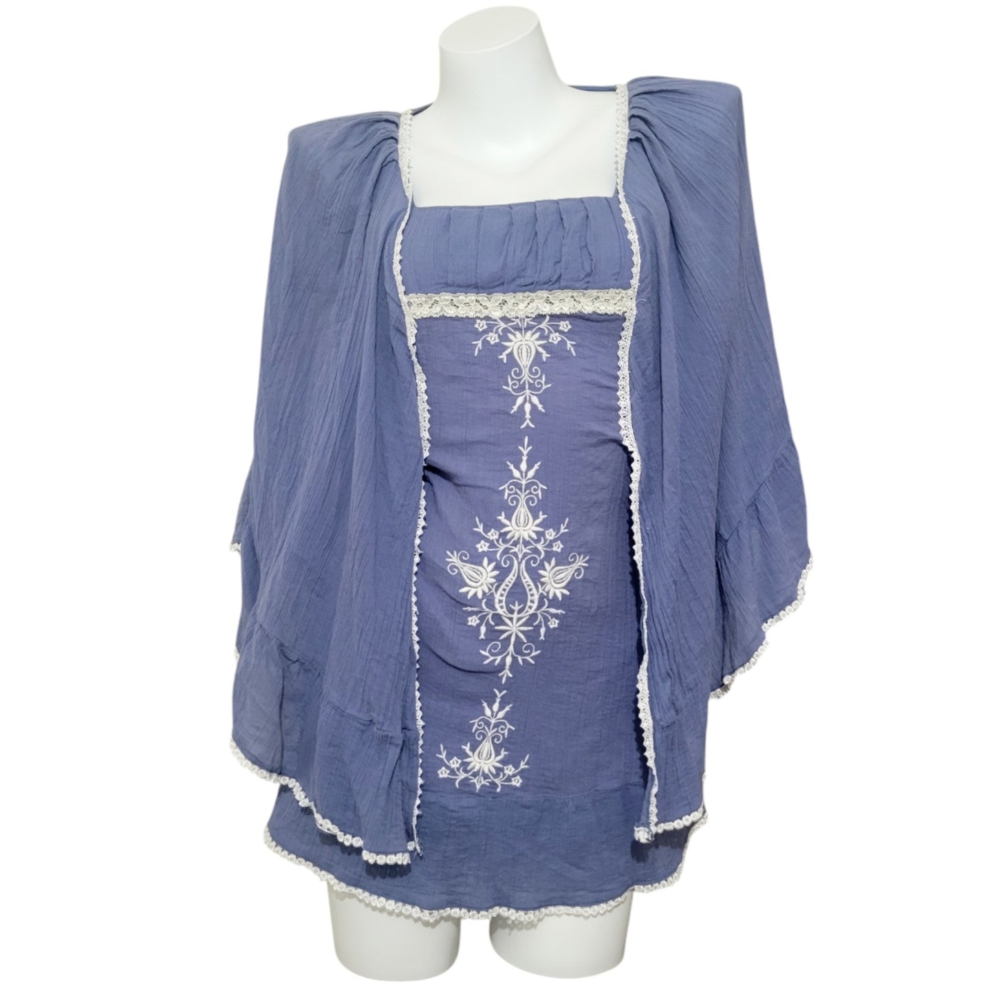 Blue Peasant Top